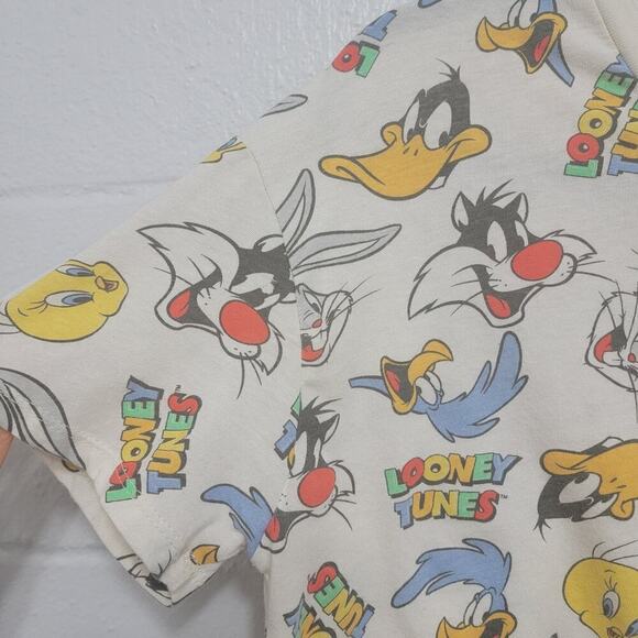 Loony Toones Crop All Over Print Tee Top, Large - Picture 3 of 6